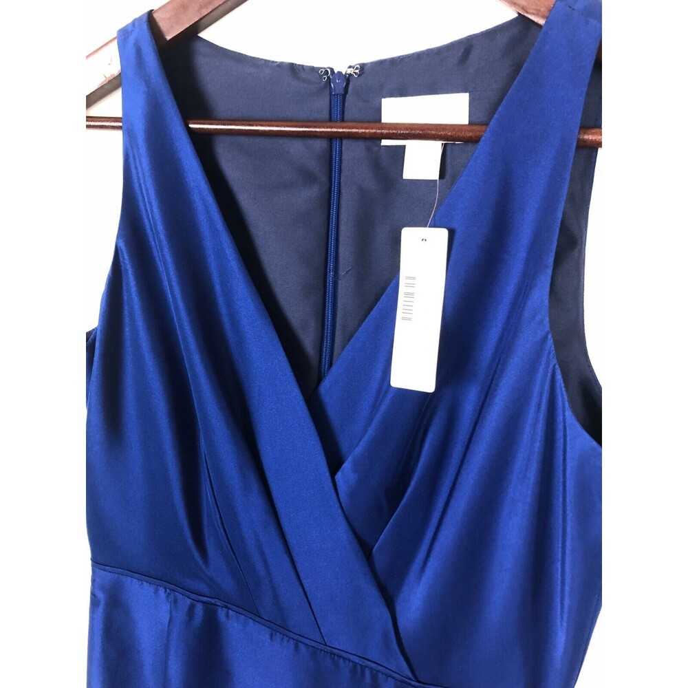 NWT J. Crew Liza 100% Silk Blue Dress Women's Size 4 - Picture 5 of 6
